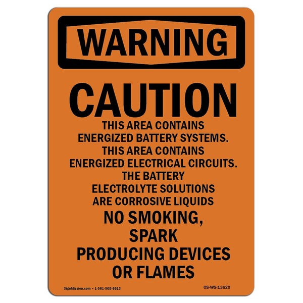 Safety Sign, OSHA WARNING, 5" Height, Caution This Area Contains, Portrait, 10PK